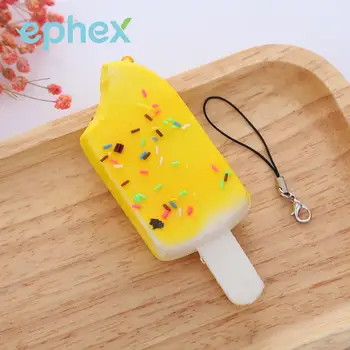 

Random Squishy Sprinkles Phone Straps Soft Bread Scented KeyChains Kids Vent Toy