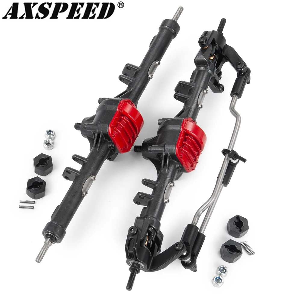AXSPEED RC Car Front and Rear Axle Metal Straight Complete Axles for 1/