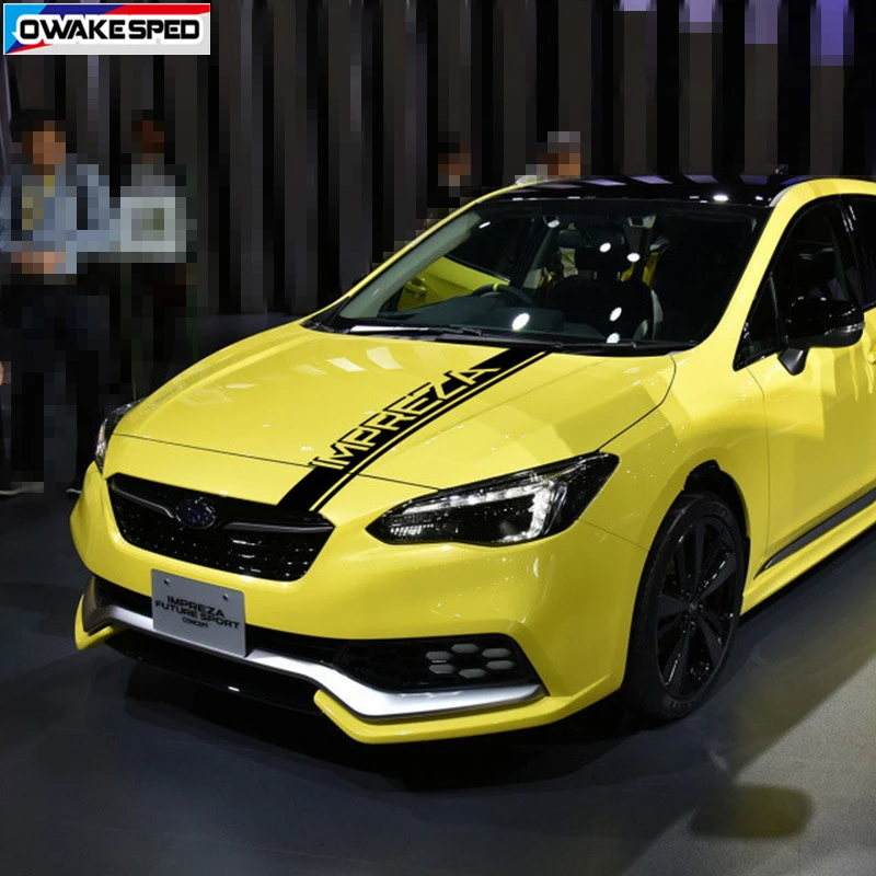 Da Corsa Sport Stripes Car Bonnet Hood Sticker Per Subaru-Impreza Wrx Sti Auto Copertura Del Motore Decor Decalcomanie In Vinile Accessori