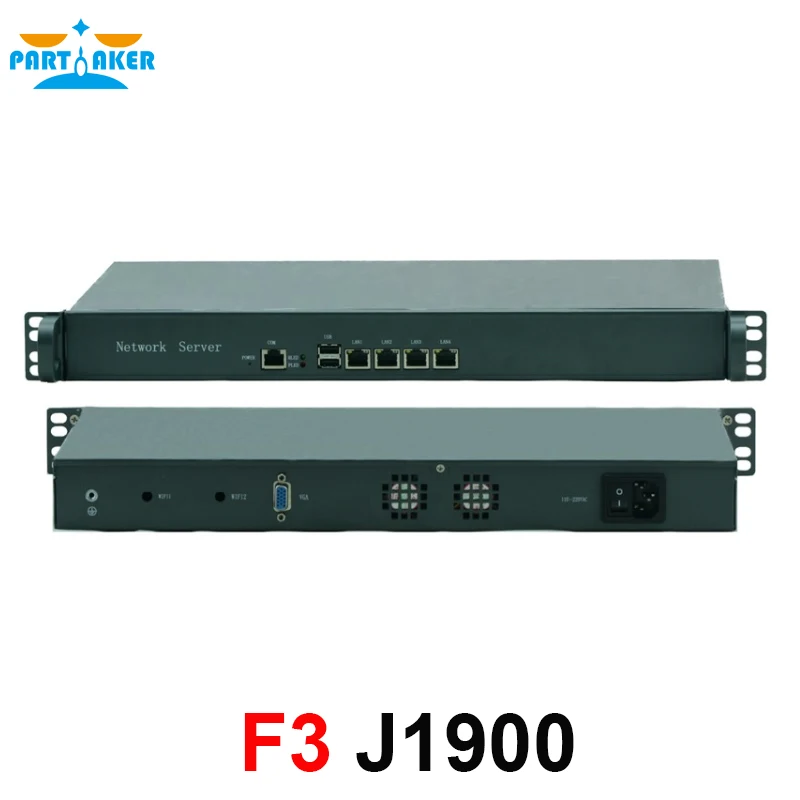 Причастник Intel Celeron J1900 четырехъядерный 1U Rackmount сетевой сервер с 4 Intel Lan брандмауэр роутер PfSense 4 Гб Ram 64 Гб SSD - изображение