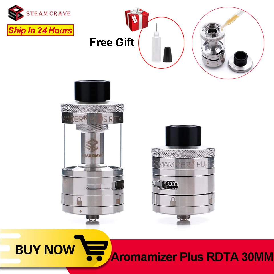 

Original Steam Crave Aromamizer Plus RDTA Tank Atomizer 10ml Enhanced Airflow Juice Flow Design RDTA with E-juice bottle
