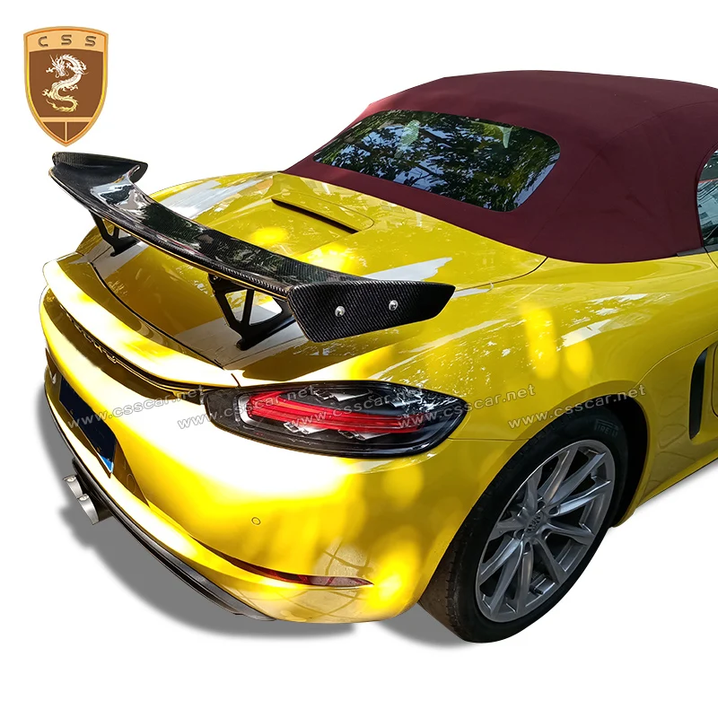 GT4 стиль углеродного волокна заднего крыла Спойлер для Porsche 718 Boxster- автомобильные аксессуары