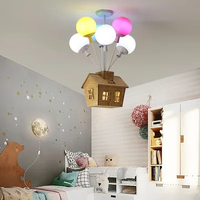 Cartoon creative color hot-air balloon pendant lamp Boy Girl Bedroom children room lamp modern LED house pendant lamp
