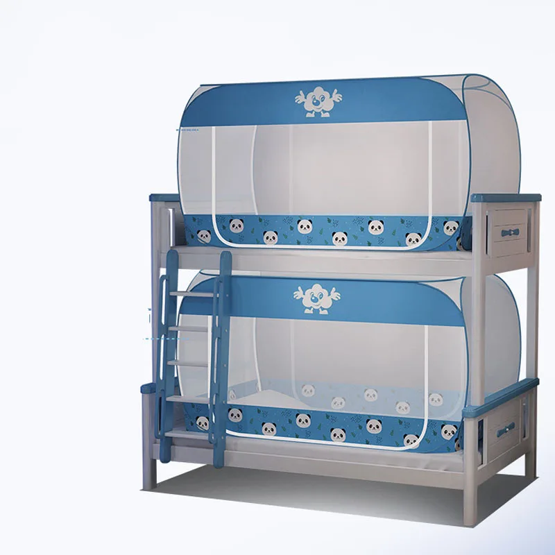 Summer Student Dormitory Single Yurt Mosquito Net Three-door Cute Print Pattern Big Space Anti-mosquito Cloth Desig | Дом и сад