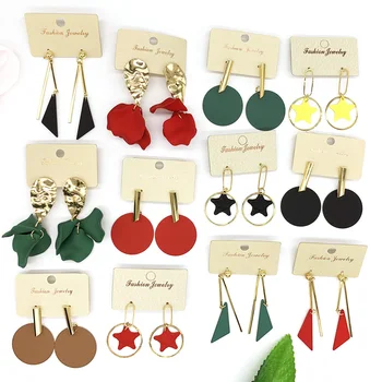 

Simple fashion Bohemian Earrings geometric triangle net red temperament versatile personality female earrings wholesale