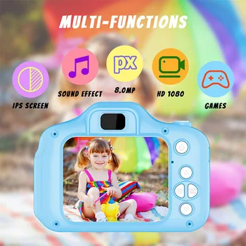 

Children's Camera Waterproof 1080P HD IPS Screen Video Toy 8 Million Pixel Kids Cartoon Cute Camera Outdoor Photography kids