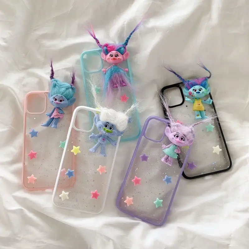 INS забавные DIY прическа кукла милая стерео звезда блестящие телефонные чехлы для