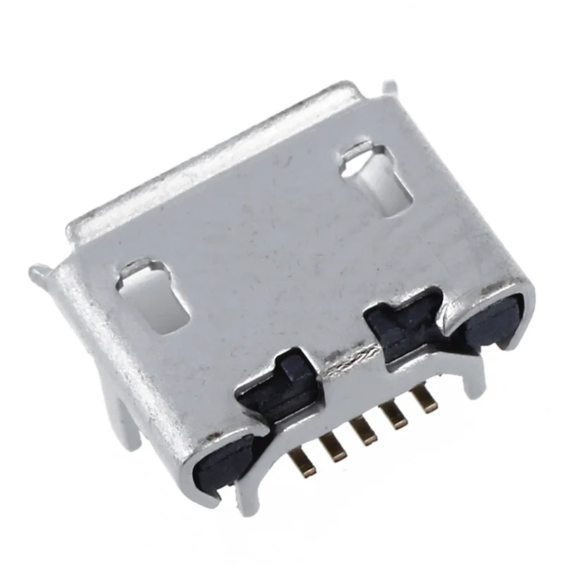 10x мобильный телефон Ремонт Часть Тип B мини USB разъем порт серебристый металл |
