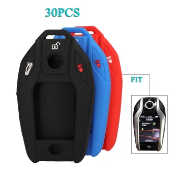

Bilchave 30pcs 3 Buttons Silicone Remote Control Key Case Cover Fob For BMW 7 Series G11 G12 G30 G31 740li 750li 2016 2017 2018