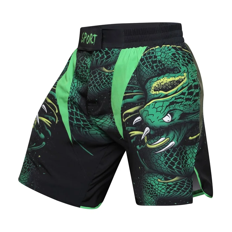 

2019 New UFC BJJ MMA Fit Men's printing MMA Shorts 3D Fight Grappling Short Polyester Kick Gel Muay Thai thai shorts codylundin