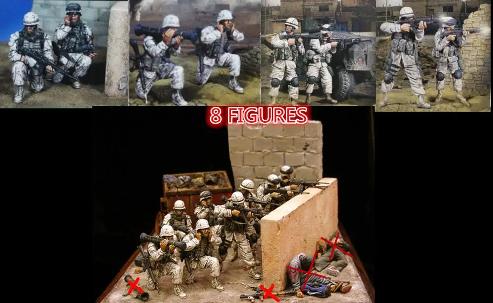 1/35 сборный Набор фигурок из смолы современные солдаты США 8 (без базы)|Наборы для