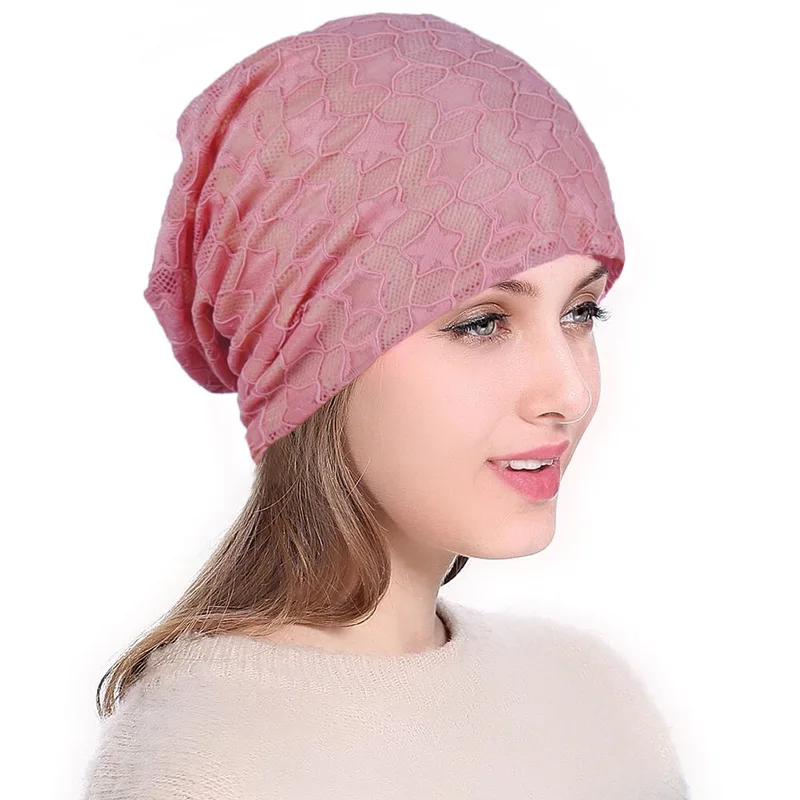 M208 Pink YGYEEG модная женская шапка бини, вязаная Лыжная вязаная шапка бини, шапка бини в стиле хип-хоп, кружевная шляпка с цветком, шапка s для осени и весны, новинка - Цвет: M208 Pink