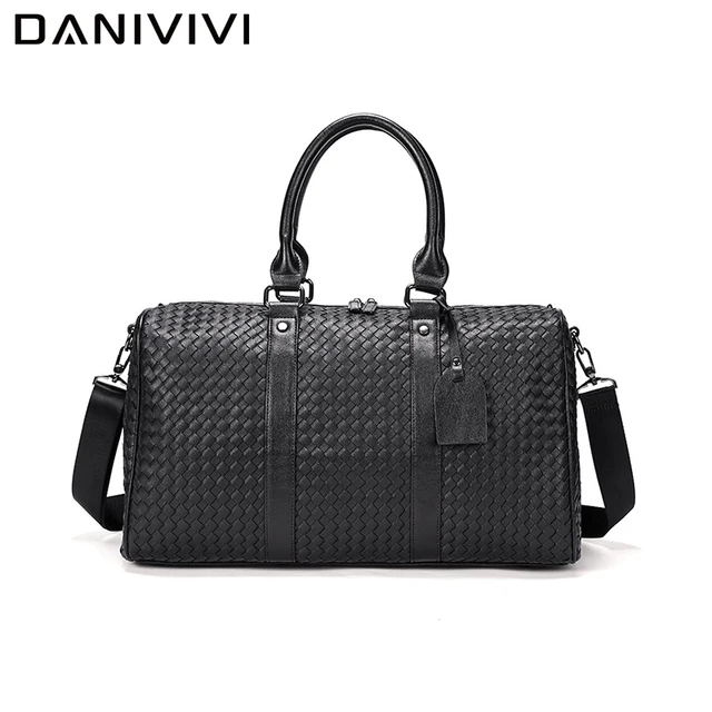Large Capacity Men s Travel Bag Big Shoulder Duffle Bag Carry on Luggage Tote Woven Pu | Calm and Carry On