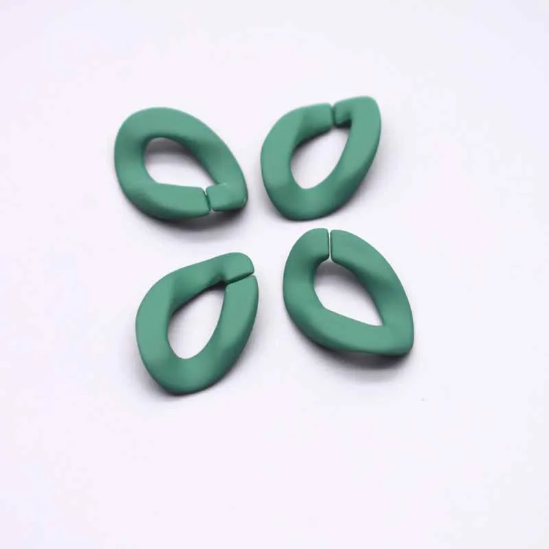 Acrylic Hand Paint Multi Color Twisted Assembled Parts Beads For Women Frosted Resin Pendant Necklace Jewelry Accessorie Finding