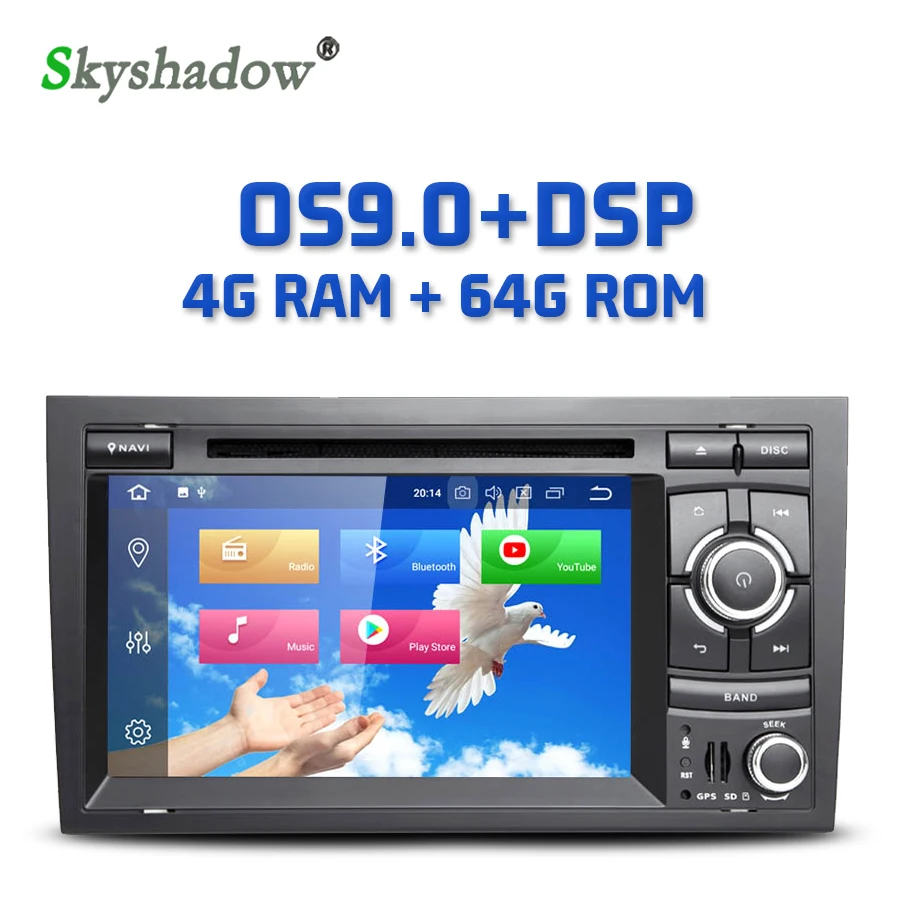 DSP IPS Android 9 0 4 Гб + 64 ГБ 8 ядер автомобильный dvd-плеер GPS карта RDS радио Wifi Bluetooth 2 для AUDI