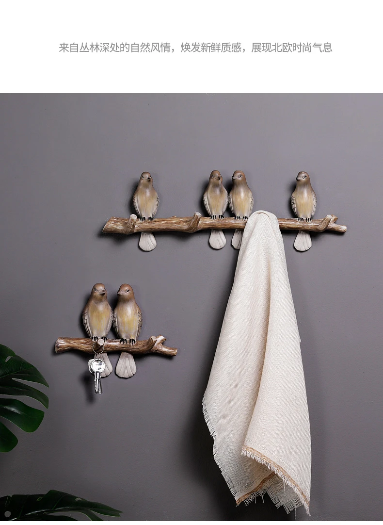 Bird Hooks American Country Home Wall Hangings Practical Door Hanging Ornaments Clothing Clothes Room Creative Ornaments