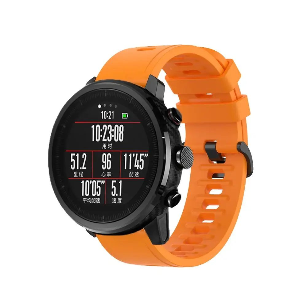 AKBNSTED 22 мм мягкий силиконовый сменный ремешок для Xiaomi Huami Amazfit Stratos 3/GTR 47 мм/Pace/Stratos2 аксессуары для умных часов