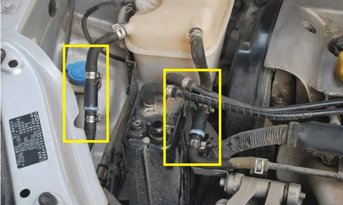 Coolant reservoir hose Shut-off valve with clips for Chinese CHERY A3 E4G16 Engine 1set coolant hose vent pipe