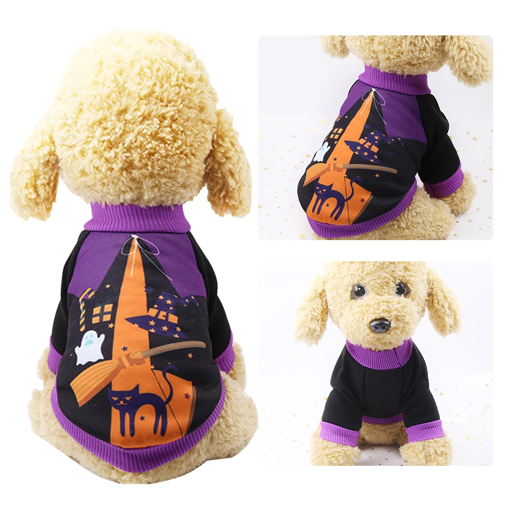 

Cute Pet Dog Halloween Clothes Dog Costume Holiday Pumpkin Suit Hoodies Pet Party Clothes Kitten Cat Puppy Costume Warm Fleece
