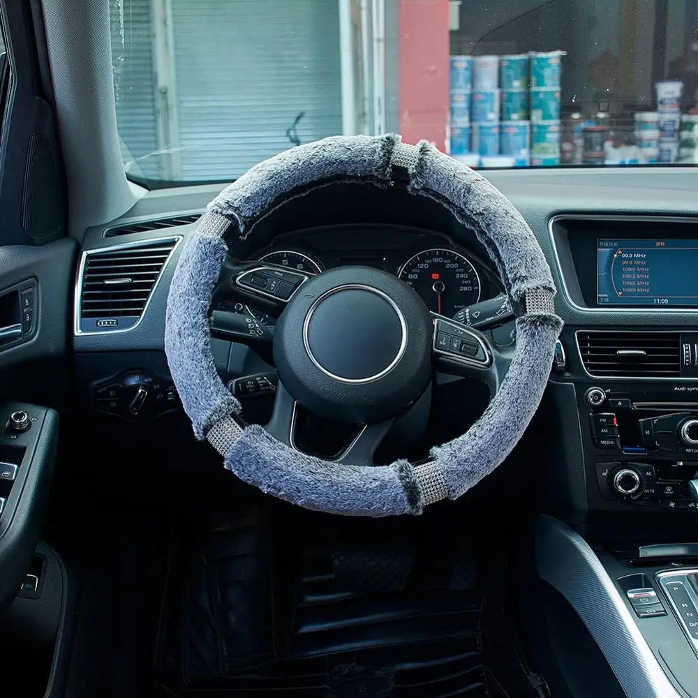 Крышка рулевого колеса автомобиля теплая шерстяная крышка колеса авто аксессуары для интерьера Универсальный диаметр 38 см