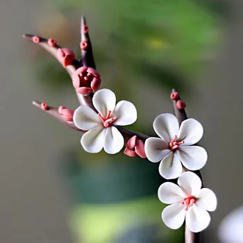 

Creative handmade pottery and plum blossom ornaments Handmade porcelain flower tea way accessories home decor