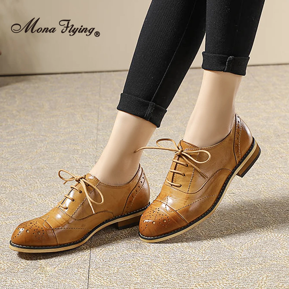 Mona Flying Oxford zapatos de cuero para mujer, Calzado cómodo hecho a mano,  con cordones, Retro, clásico, para FLX20 2|Zapatos planos de mujer| -  AliExpress