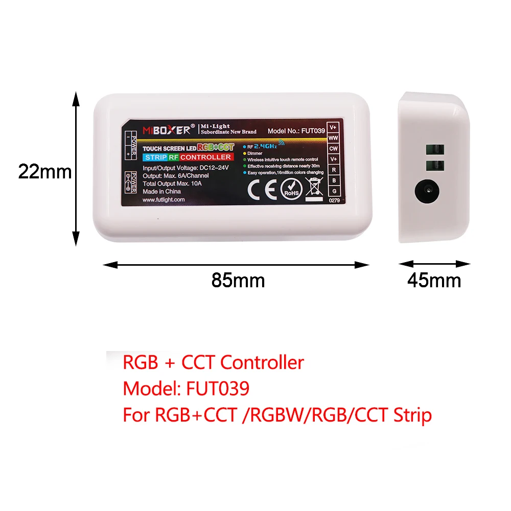 Milight RGBCCT светодиодный контроллер FUT039+ FUT092 2,4G Беспроводной 4-Зона RF сенсорный пульт дистанционного управления+ Miboxer WL-Box1 2,4 ГГц Wi-Fi контроллер