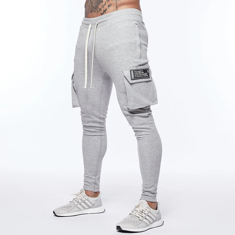Autumn New Men's Jogging Sweatpants Cotton Pocket Design Running Cargo Pants Gym Men's Fiess Multi-Pocket-Style Training_voghion.com