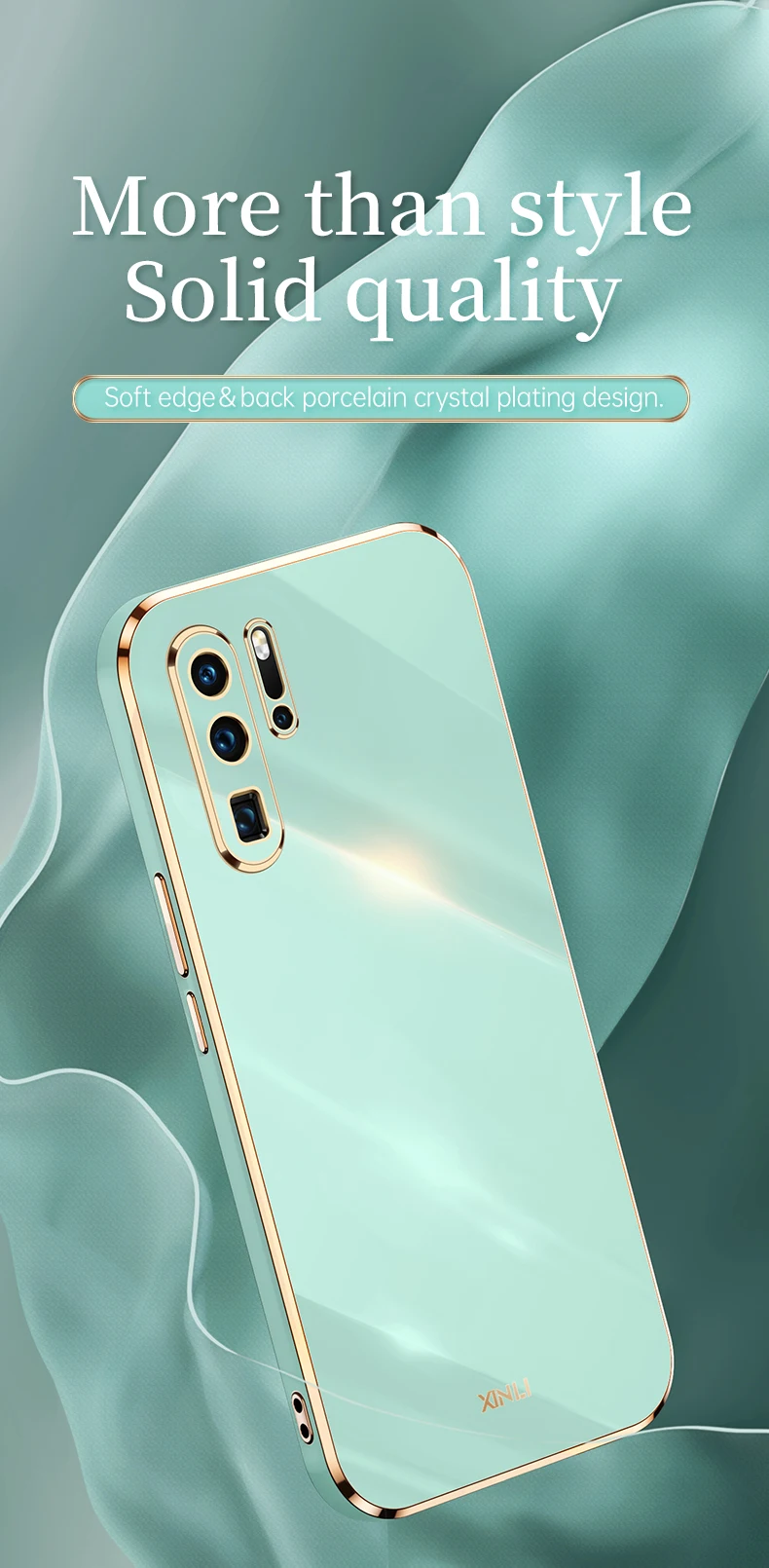Luxuriöse quadratische Beschichtung aus weichem Silikon für Huawei P30 P50 P40 Pro Lite Mate 30 40 Pro Nova 8 SE, stoßfeste Candy-Abdeckung_voghion.com