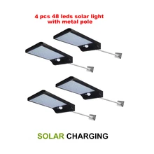 2/4pcs 48LED Solar Light Human Infrared PIR Motion Sensor Wall Lamp Security Outdoor Lighting Waterproof Garden Lamp Pathway Lig