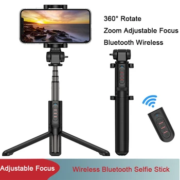 

New Zoom Wireless Bluetooth Selfie Stick Foldable Tripod Monopod For iPhone Xiaomi Huawei Android With Adjustable Focus Remote