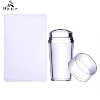 

Buitee Clear Jelly Silicone Nail Stamper With Scrapet Nail Art Stamping Tool Set For DIY Nail Stamping Manicure Nail Decoration