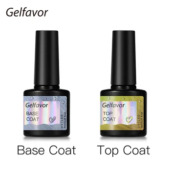 

Gelfavor 8ml Matt Top Coat Gel Nail Polish Transparent Long Lasting Manicure UV Primer Gel Lacquer Nail Art Base Coat