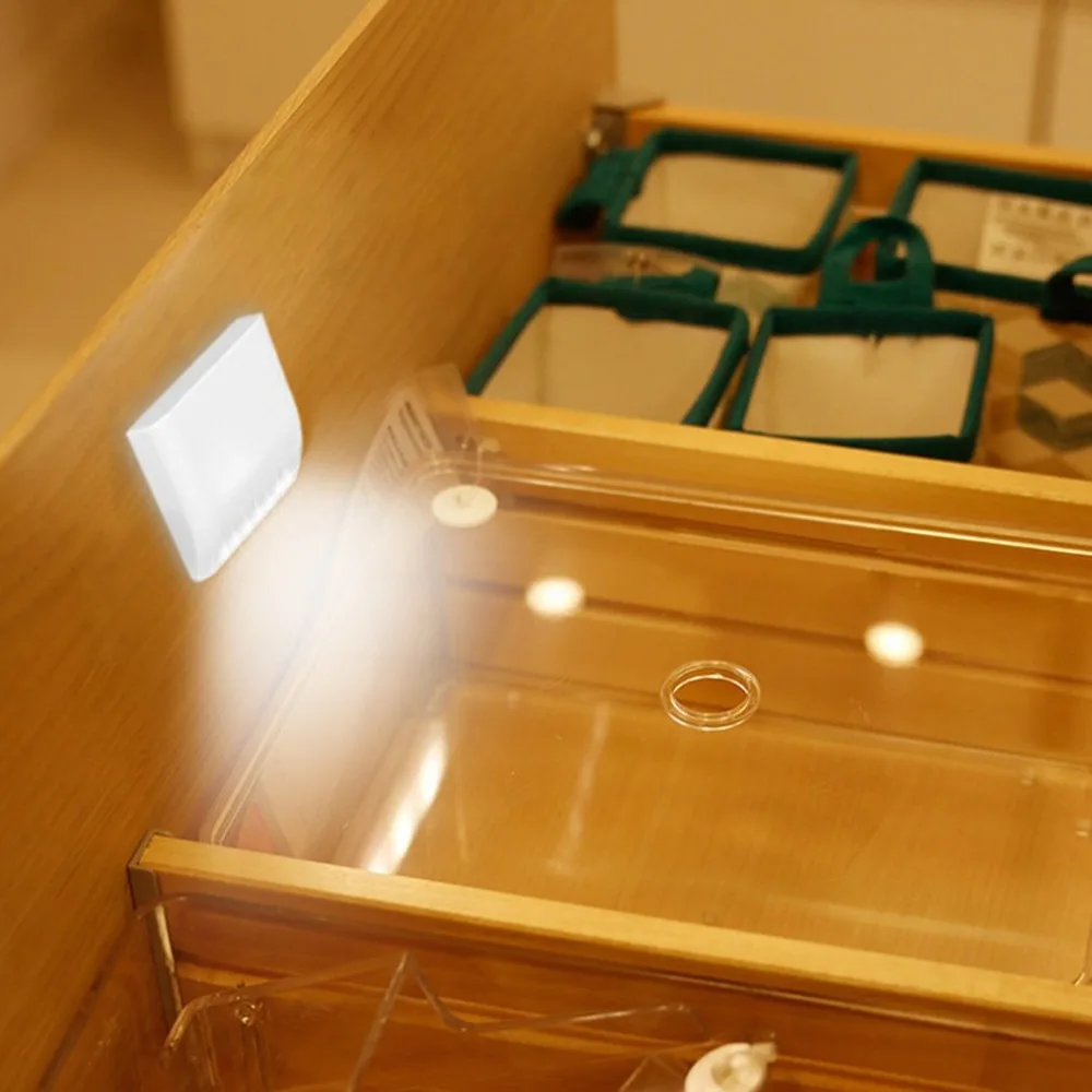 7 светодиодный умный датчик управления активированный настенный дверной ночной Светильник чисто белый маленький светодиодный светильник для шкафов Ящиков Шкафа