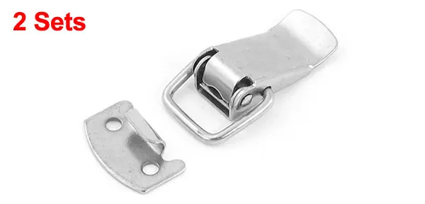 UXCELL 2pcs/set Cabinet Box Locks Spring Loaded Latch Catch Toggle 38x21x9.5mm Fit For Lock Hole Dia 2.5mm Silver Tone Hardware
