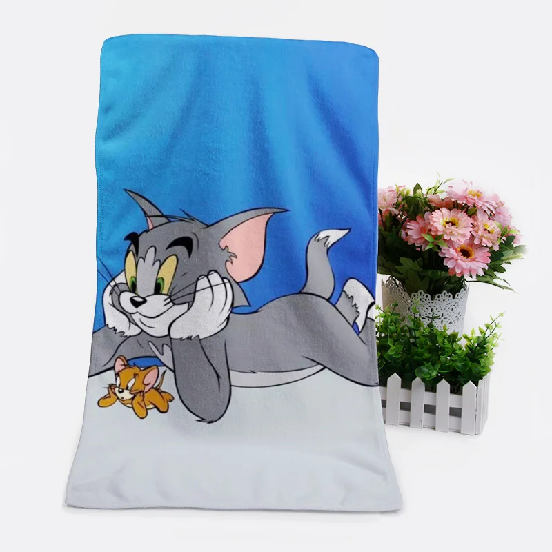IVYYE 1PCS Tom and Jerry Fashion Customized Anime Bath Towels Handkerchief Soft Face Towel Cartoon Washcloth Unisex NEW - Цвет: see chart