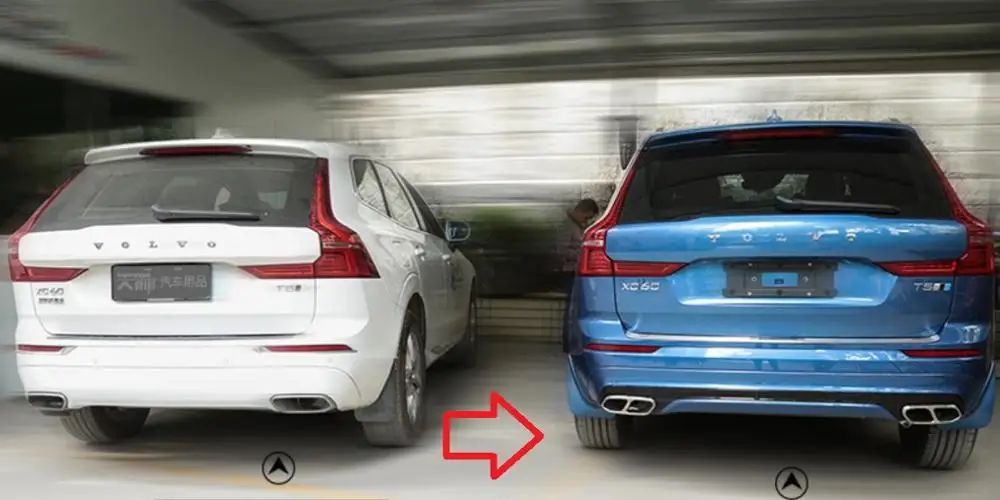 Для Volvo XC60 собачка из нержавеющей стали горло трубы декоративные блестки выхлопной Обрезка труб чехлы автомобильные наклейки 2 шт