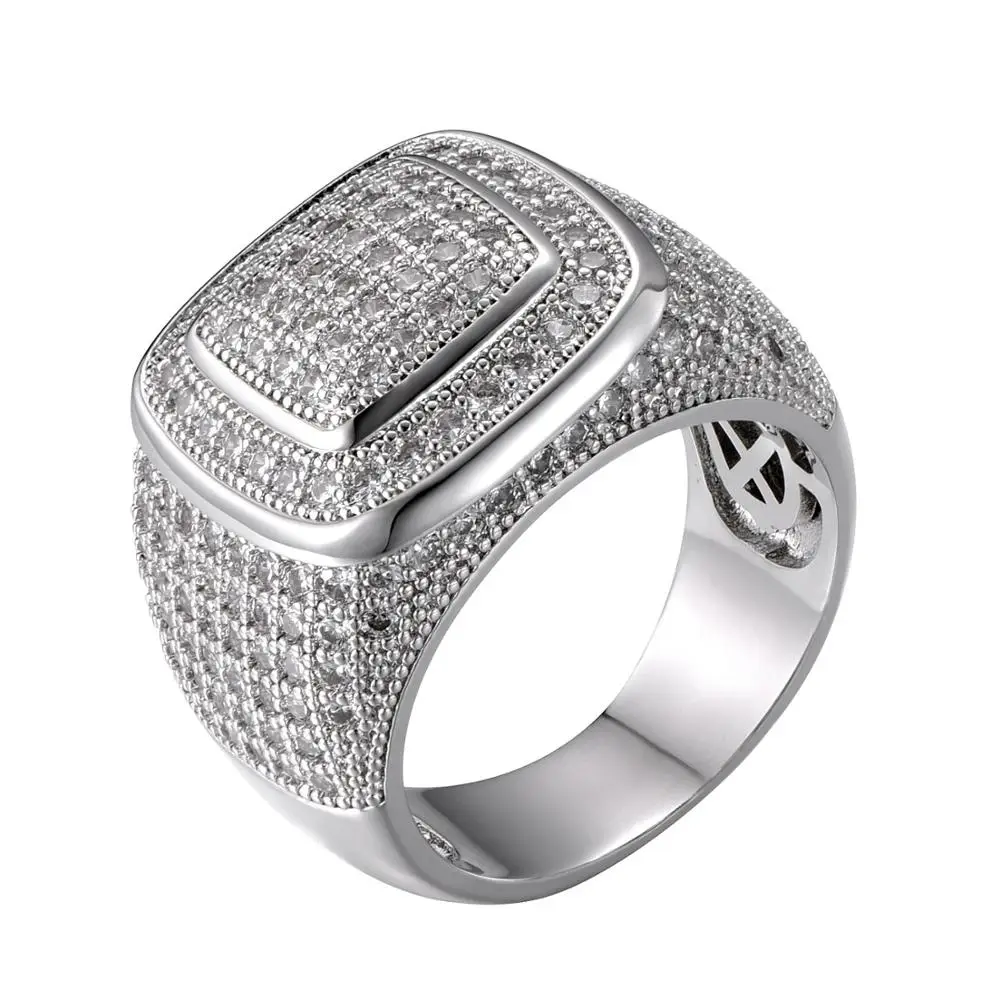 

1New Fashion Charm Hip Hop Iced Out Bling Rings AAA Zircon High Quality Male Ring Jewelry Gifts for Men and Women Drop Shipping