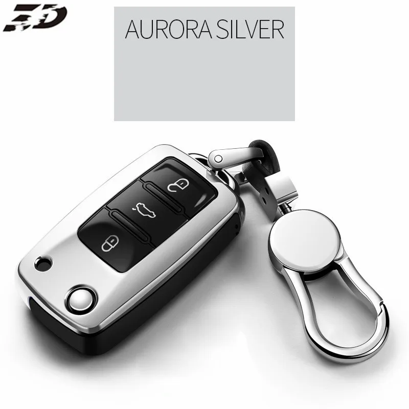 Чехол для ключей автомобиля из ТПУ для VW golf 7 golf 6 golf 4 Polo Passat Scirocco Tiguan для Skoda Octavia Seat - Название цвета: silver with buckle