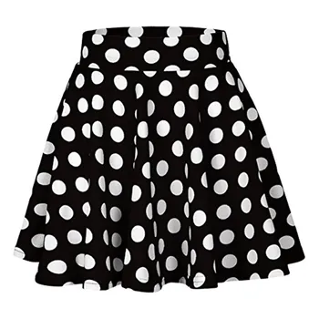 

Party Cocktail Summer Women Dot Printed Skirt High Waist Midi Skirt Red,Black,White Colors Falda de mujer Jupe femme 1.14
