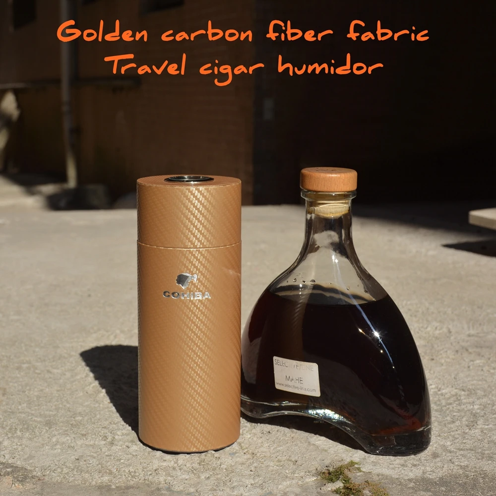 Чехол для сигары COHIBA карбоновое волокно дерево кедра с подкладкой трубка мини