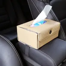 Leather Car Sun Visor Armrest Seat Back Tissue Box Auto Pumping Cassette Holder Removable Paper Napkin Box Organizer Fit For BMW