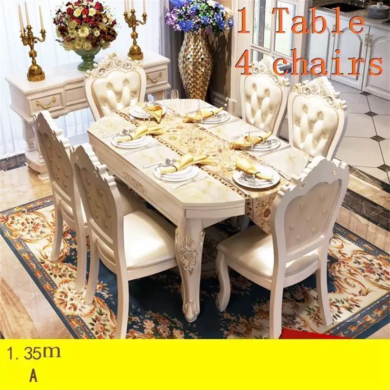Version V Pranzo Eet Tafel набор Sala Jantar Dinning Meja Makan Marmol Juego De деревянный европейский стол для столовой - Цвет: Version V