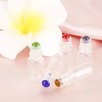 

10pcs 2ml Transparent Essential Oil Bottle Roller Ball Bottles Glass Material Multi-color Perfumes Oil Liquids Roll On Bottles
