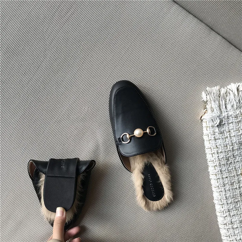 MOLAN/Новинка года; брендовая Дизайнерская обувь в Корейском стиле; модная роскошная кожаная обувь на меху с жемчугом и металлической цепочкой; Лоферы без застежки