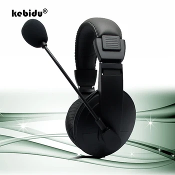 

kebidu Wired Headphones with Microphone Adjustable Over Ear Gaming Headsets Earphones Low Bass Stereo for PC