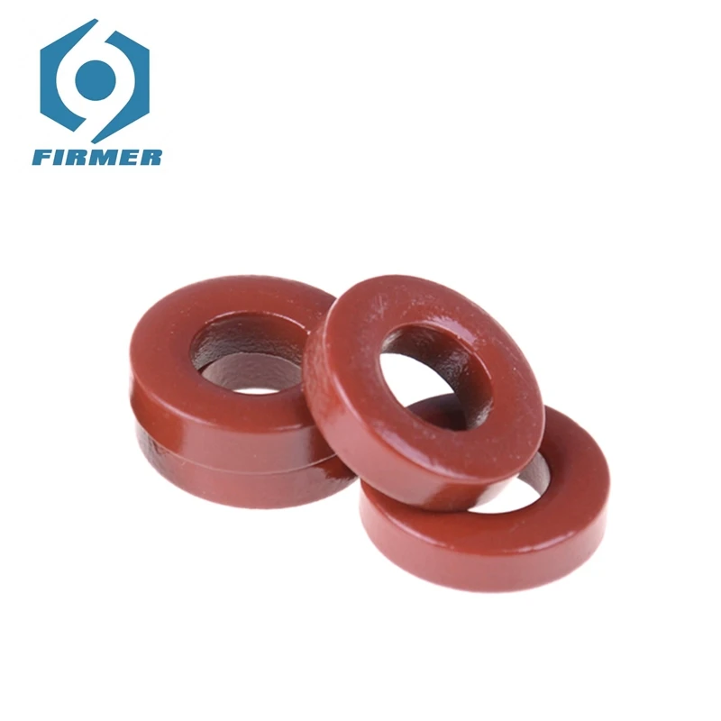 sourcing map Toroid Core Yellow White 10pcs 14 x 27.3 x 14.8mm Ferrite Chokes Ring Iron Powder Inductor Ferrite Rings
