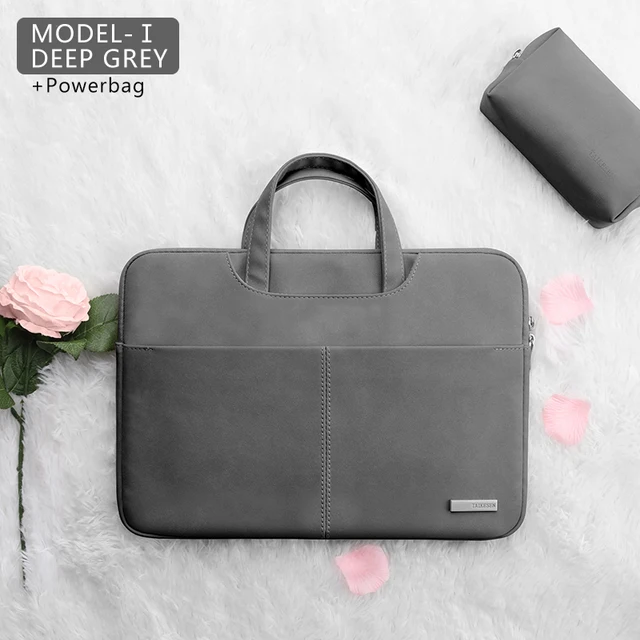 Laptop Bag 13.3 15.6 14 inch Waterproof Notebook Bag Sleeve For Macbook Case M1 Air Pro 13 15 Huawei Shoulder Handbag Briefcase DEEP GREY 1 SETS