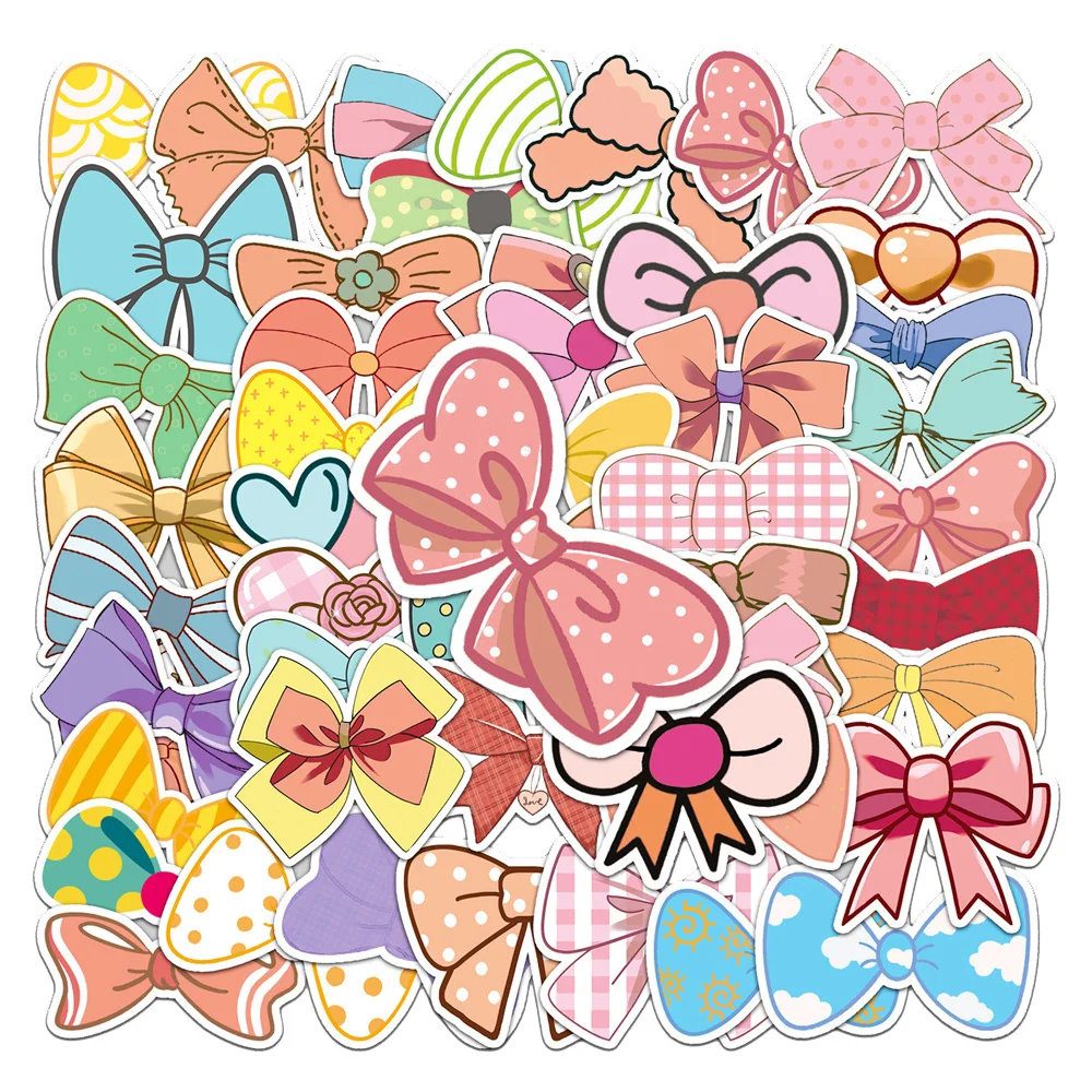 10/60pcs Cute Butterfiy Knot Bow Stickers for Computer Stationery Pink  Sticker Scrapbooking Material Craft Supplies Wall Decal - AliExpress