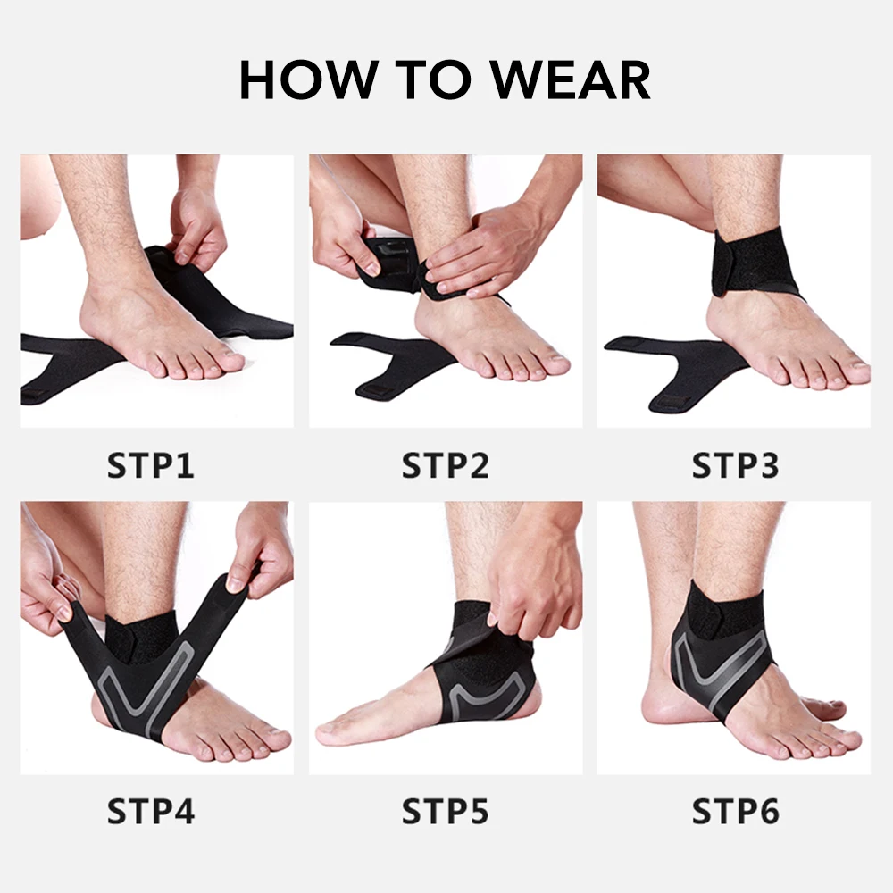 1Pair Universal Ankle Brace Support Compression Ankle Support Brace Strap Sock Elastic Sprain Prevention Sport Fitness 3